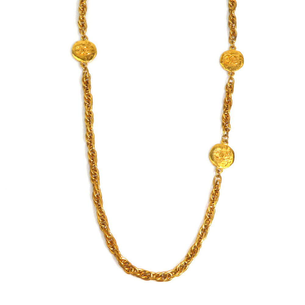 CHANEL Gold Logo Necklace